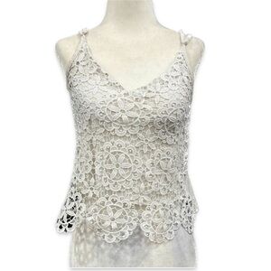 Topshow White Lacy Crop Top